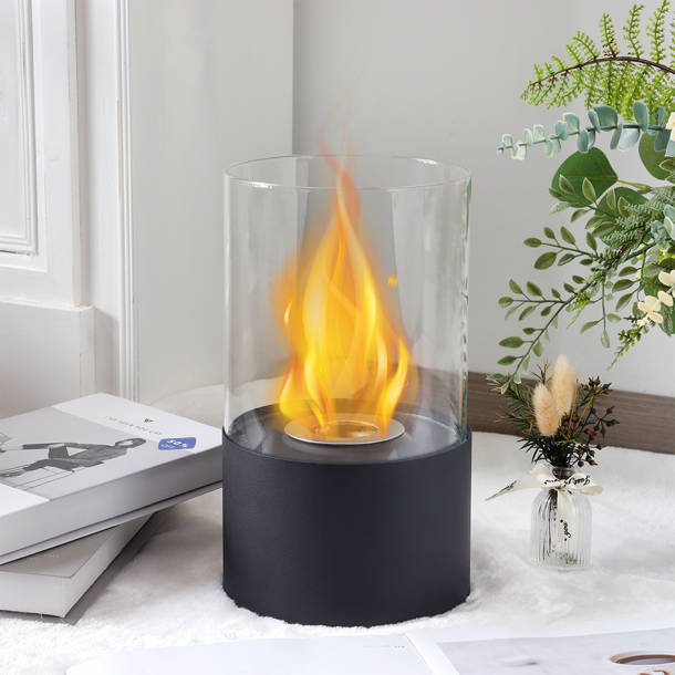 JHY DESIGN Metal BioEthanol Outdoor Tabletop Fireplace with Flame